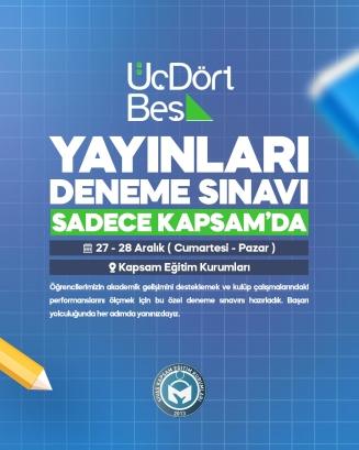 345 Yayınları Deneme Sınavı Sadece Kapsam'da